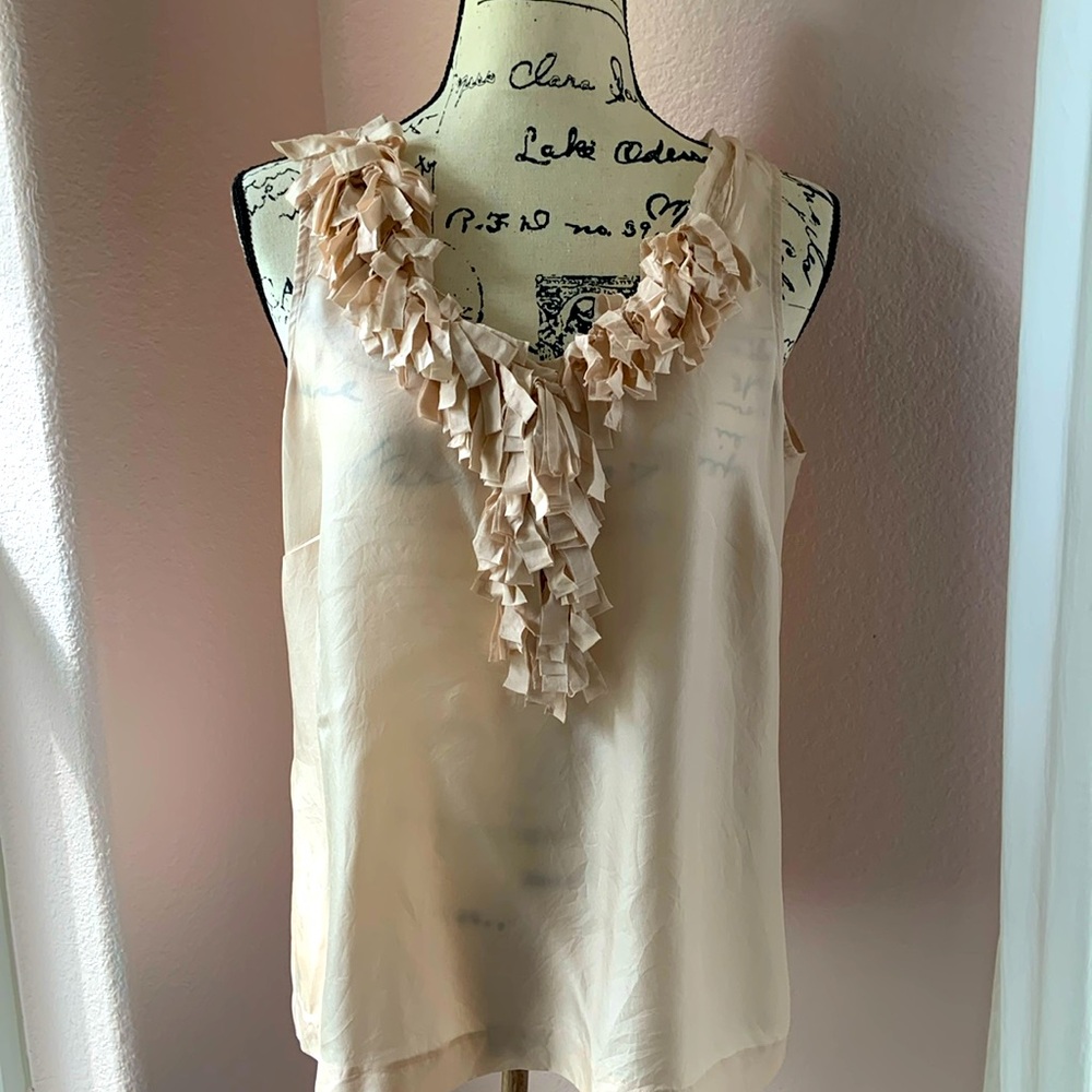J Crew embellished silk top